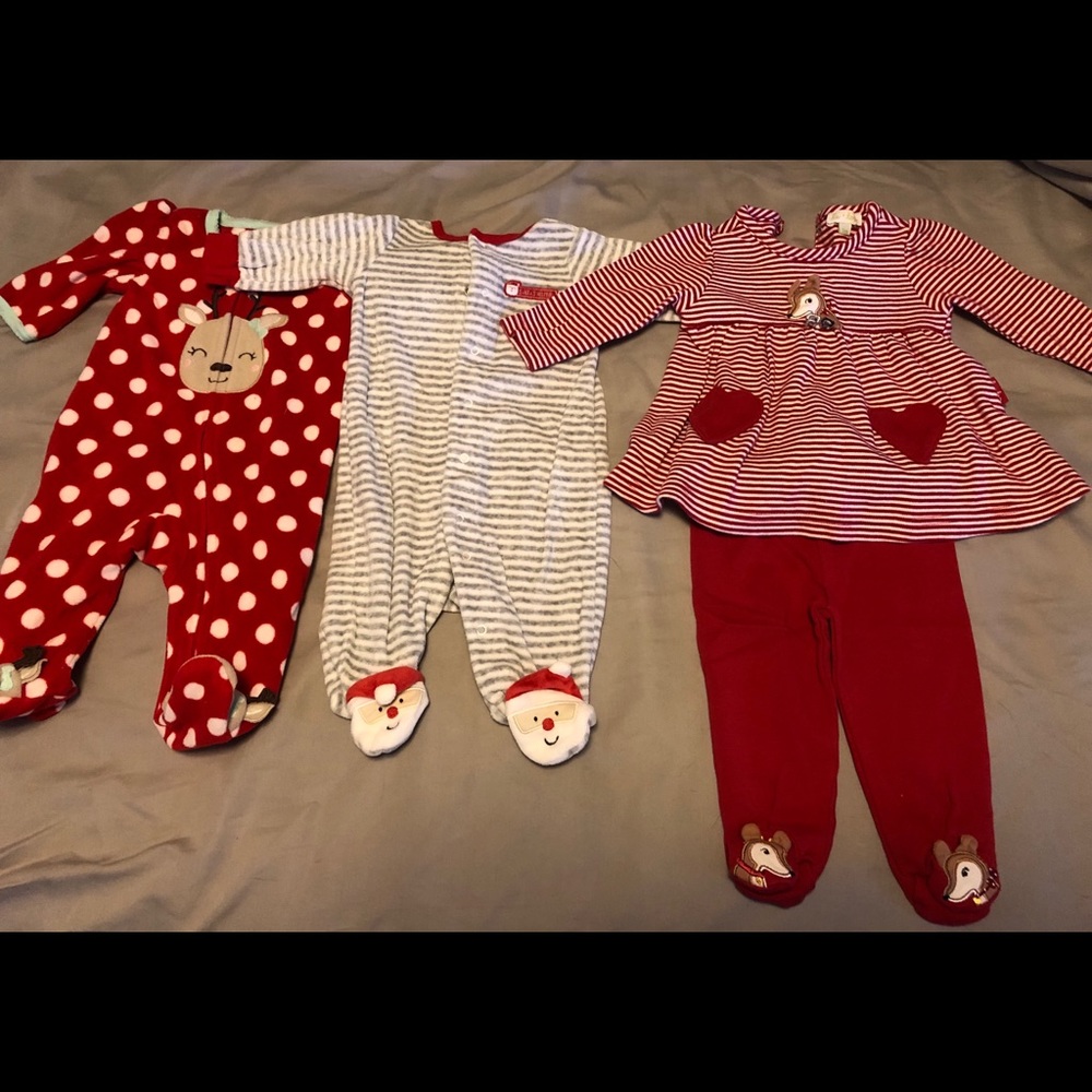 Baby girl Christmas outfit and jammies